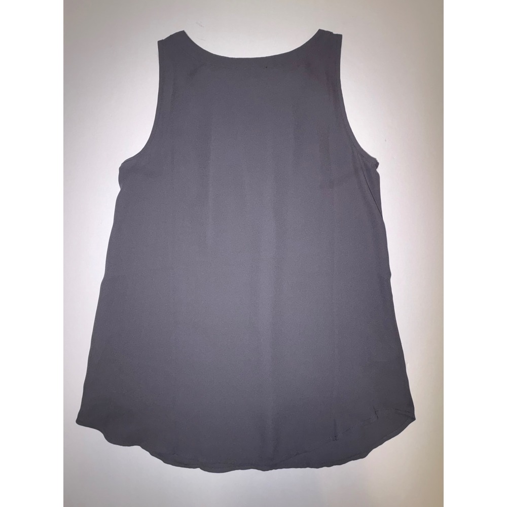 LOFT Outlet Petite Black Sleeveless Embellished Pleated Tank Top XXSP - Picture 5 of 5